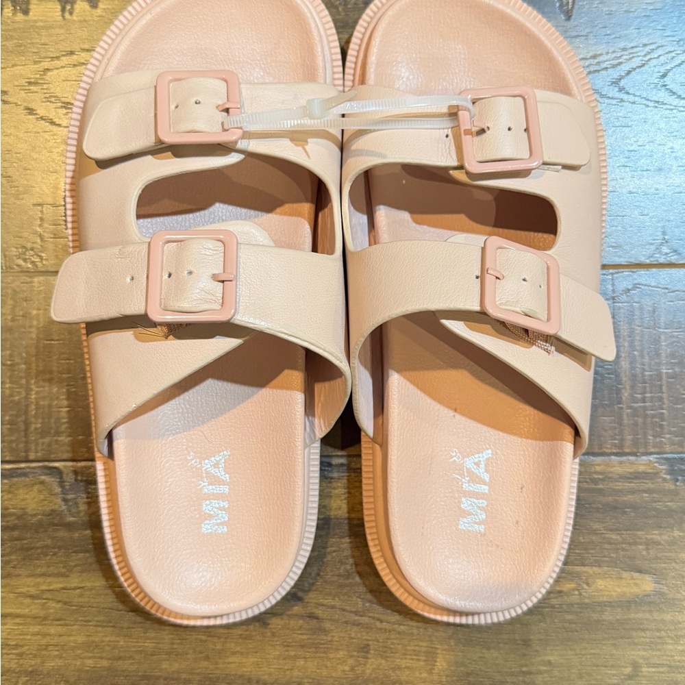 ✅NEW “MIA” Light Pink Double Strap Gen Slide Sandals